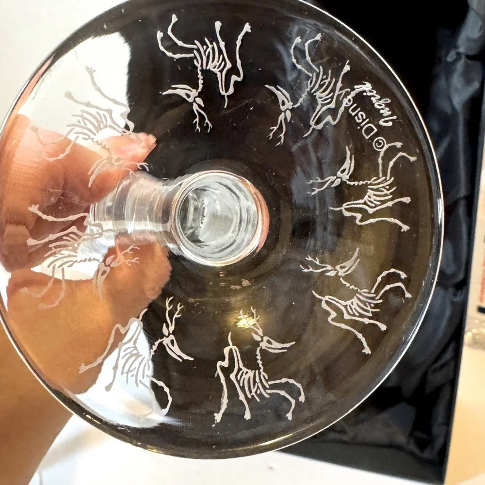 Rare Disney Gallery Nightmare Before Christmas Bohemian Crystal Champagne Flutes